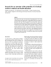 Second Life in Medical and Health Education